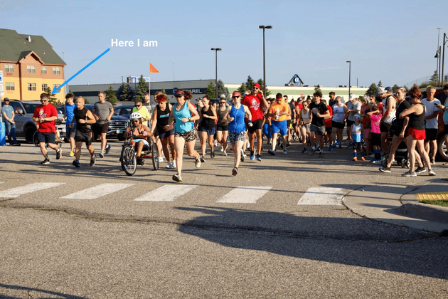 Starting line at the Running Wild for the Red River Zoo 5k