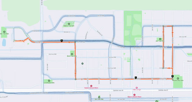 Caboose on the Loose 5k Race Route